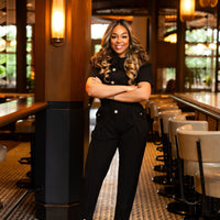 Lady Stay Goal'd Black Jogger Jumpsuit