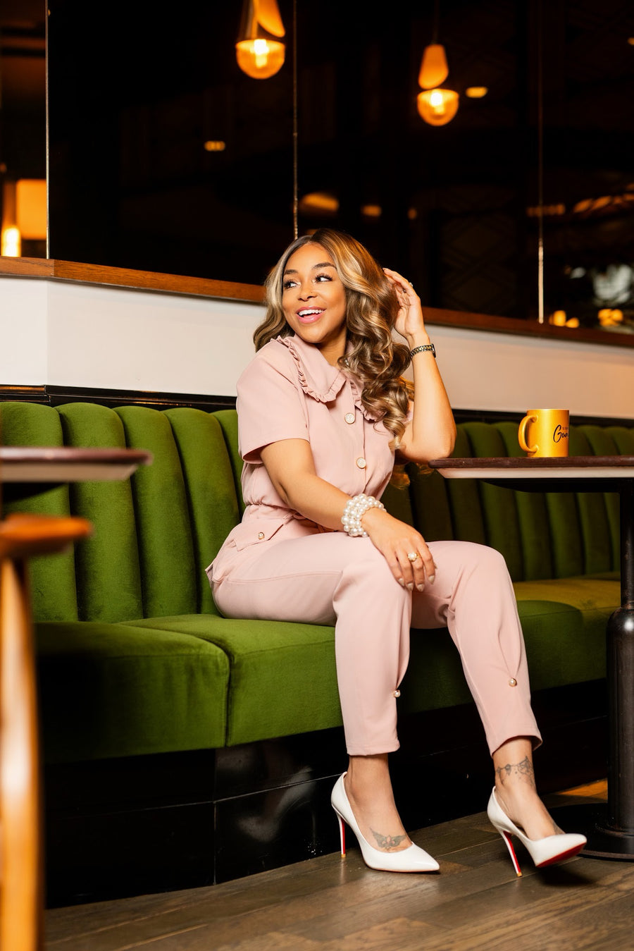 Lady Stay Goal'd Blush Jogger Jumpsuit