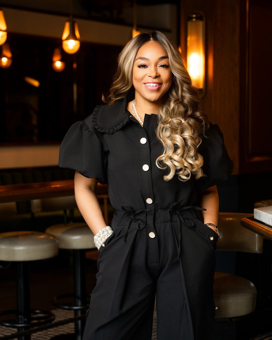 Lady Stay Goal'd Black Wide Leg Jumpsuit