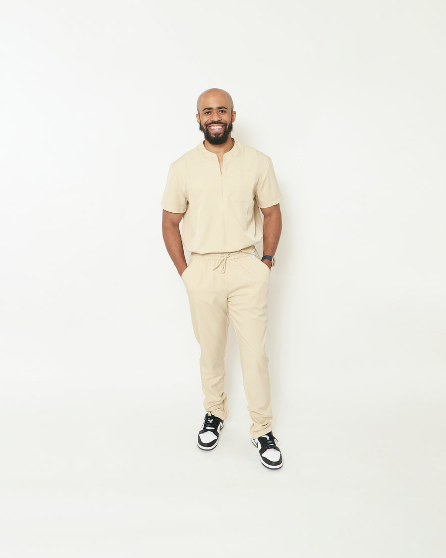 Men's Khaki Stay Goal'd Scrubs