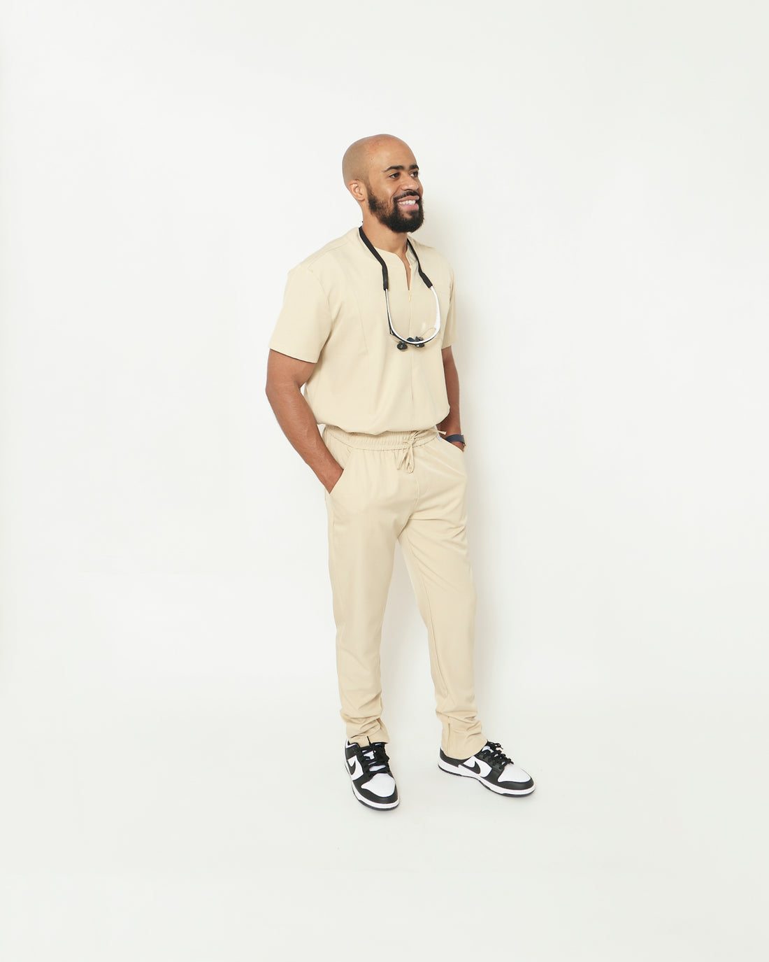 Men's Khaki Stay Goal'd Scrubs